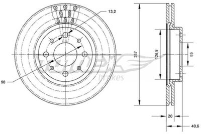 Brake Disc TOMEX Brakes TX 70-42