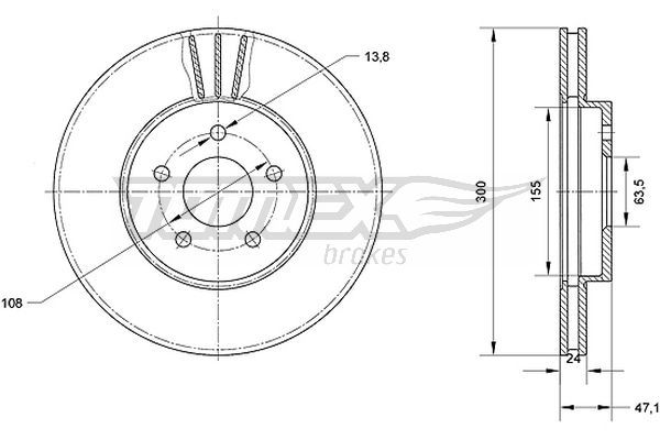 TOMEX Brakes TX 70-44 Brake Disc