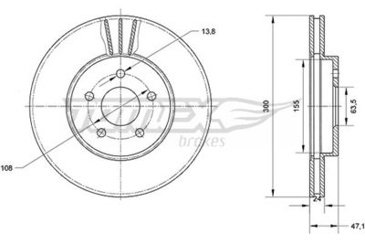 Brake Disc TOMEX Brakes TX 70-44