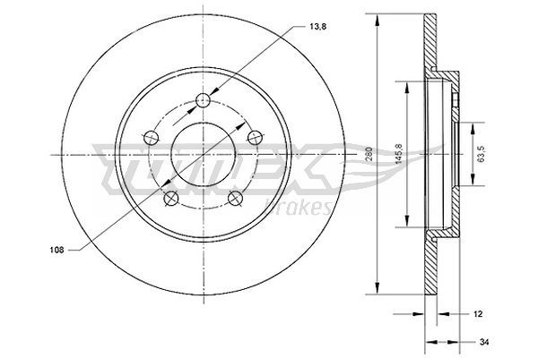 TOMEX Brakes TX 70-53 Brake Disc