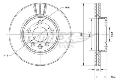 Brake Disc TOMEX Brakes TX 70-54