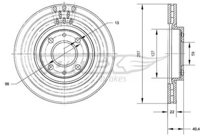 Brake Disc TOMEX Brakes TX 70-56