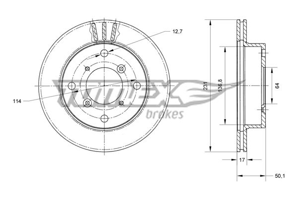 TOMEX Brakes TX 70-59 Brake Disc