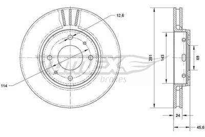 Brake Disc TOMEX Brakes TX 70-69