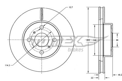 Brake Disc TOMEX Brakes TX 70-72
