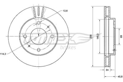 Brake Disc TOMEX Brakes TX 70-74