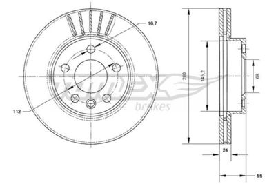 Brake Disc TOMEX Brakes TX 70-78