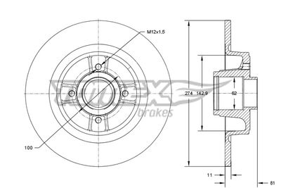 Brake Disc TOMEX Brakes TX 70-801
