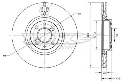 Brake Disc TOMEX Brakes TX 70-83
