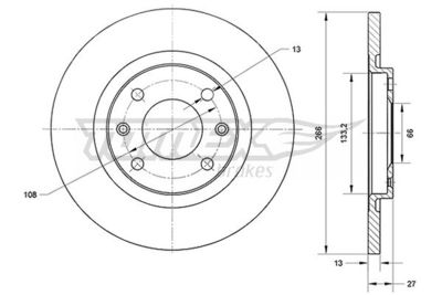 Brake Disc TOMEX Brakes TX 70-94