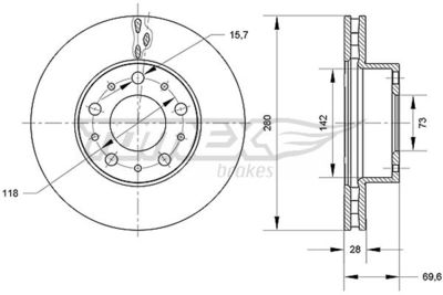 Brake Disc TOMEX Brakes TX 70-95