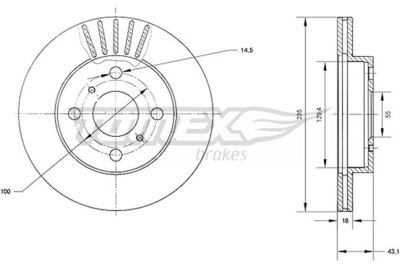 Brake Disc TOMEX Brakes TX 70-97