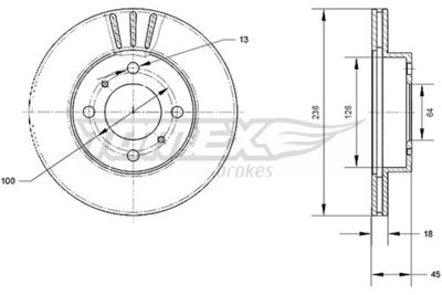 Brake Disc TOMEX Brakes TX 70-98