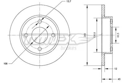 Brake Disc TOMEX Brakes TX 70-99