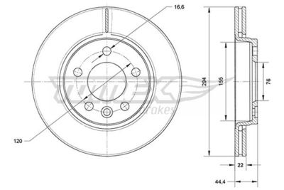 Brake Disc TOMEX Brakes TX 71-07