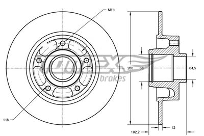 Brake Disc TOMEX Brakes TX 71-141