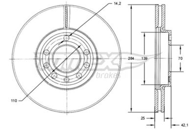 Brake Disc TOMEX Brakes TX 71-30