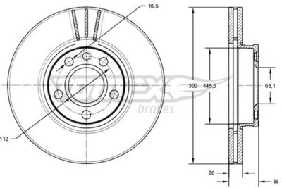 Brake Disc TOMEX Brakes TX 71-33