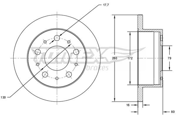TOMEX Brakes TX 71-38 Brake Disc