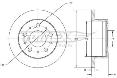 Brake Disc TOMEX Brakes TX 71-38