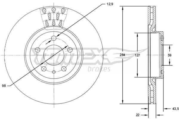 TOMEX Brakes TX 71-39 Brake Disc