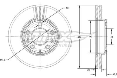 Brake Disc TOMEX Brakes TX 71-41