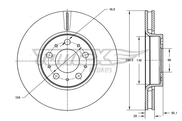 TOMEX Brakes TX 71-43 Brake Disc