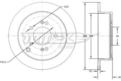 Brake Disc TOMEX Brakes TX 71-49