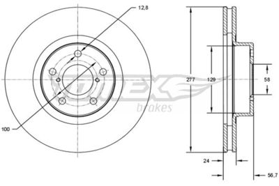 Brake Disc TOMEX Brakes TX 71-51
