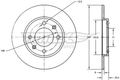 Brake Disc TOMEX Brakes TX 71-53