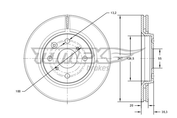 TOMEX Brakes TX 71-55 Brake Disc