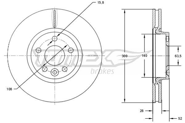 TOMEX Brakes TX 71-56 Brake Disc