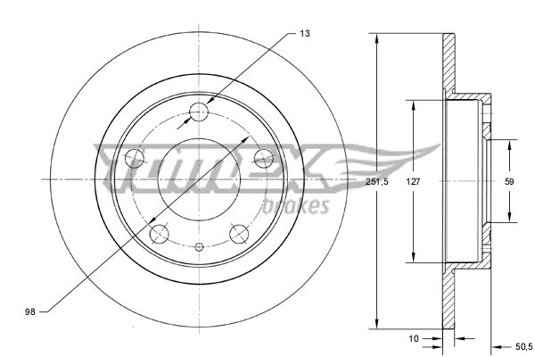TOMEX Brakes TX 71-58 Brake Disc