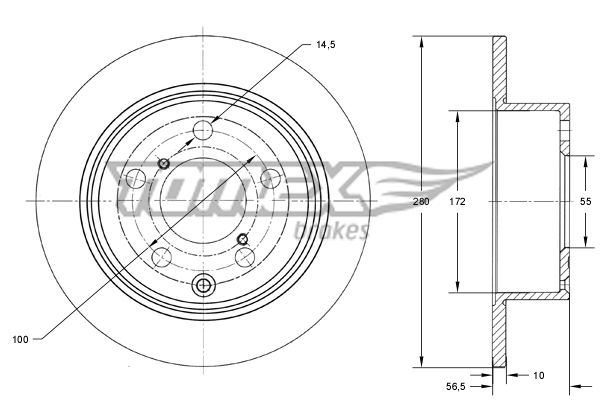 TOMEX Brakes TX 71-67 Brake Disc
