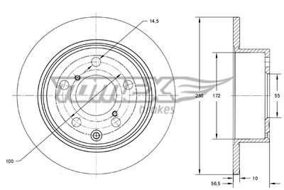 Brake Disc TOMEX Brakes TX 71-67