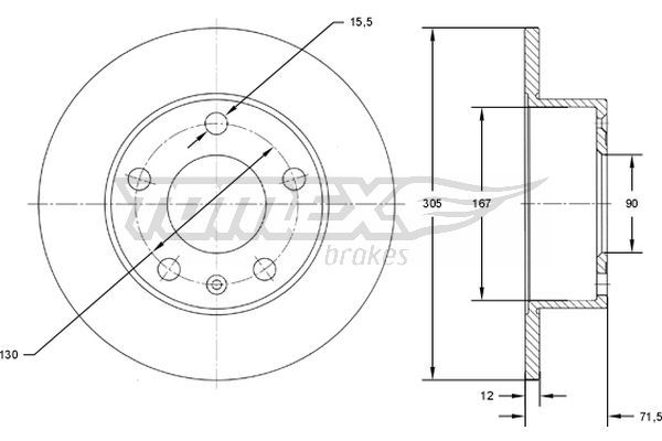 TOMEX Brakes TX 71-76 Brake Disc