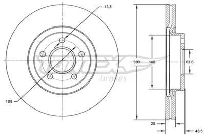 Brake Disc TOMEX Brakes TX 71-77