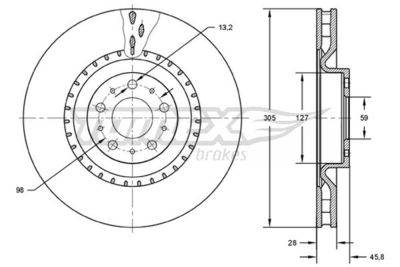 Brake Disc TOMEX Brakes TX 71-86
