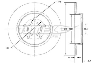 Brake Disc TOMEX Brakes TX 71-94