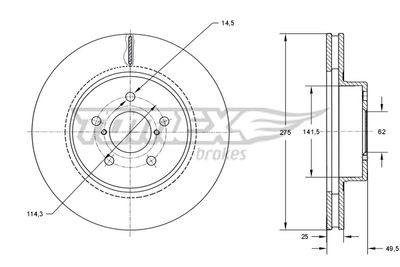 Brake Disc TOMEX Brakes TX 71-95
