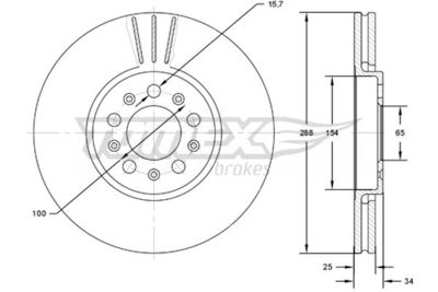 Brake Disc TOMEX Brakes TX 72-04