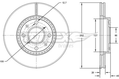 Brake Disc TOMEX Brakes TX 72-14