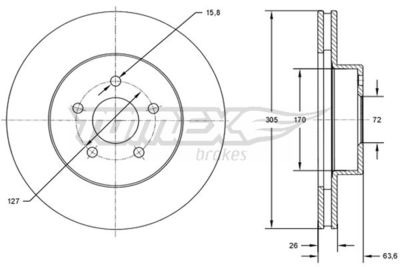 Brake Disc TOMEX Brakes TX 72-23