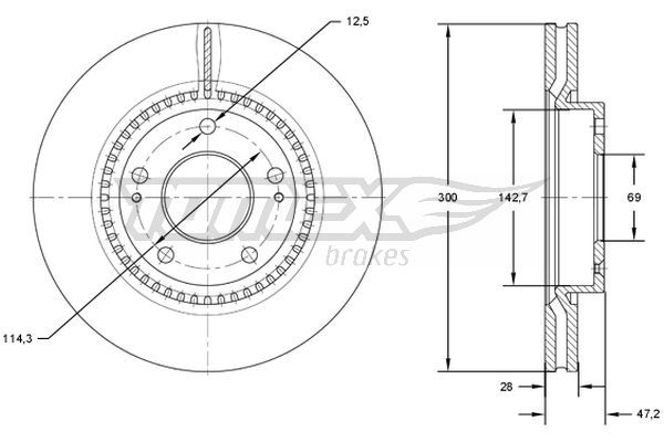 TOMEX Brakes TX 72-47 Brake Disc