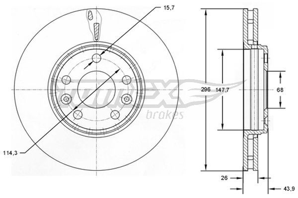 TOMEX Brakes TX 72-51 Brake Disc