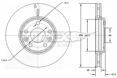 Brake Disc TOMEX Brakes TX 72-51