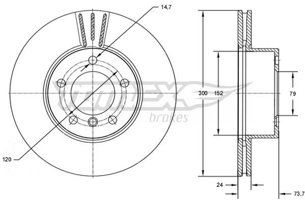 TOMEX Brakes TX 72-54 Brake Disc