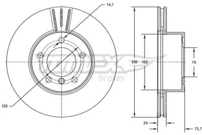 Brake Disc TOMEX Brakes TX 72-54