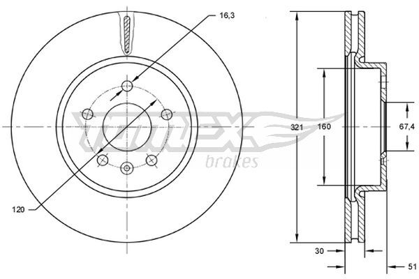 TOMEX Brakes TX 72-55 Brake Disc