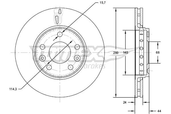 TOMEX Brakes TX 72-61 Brake Disc